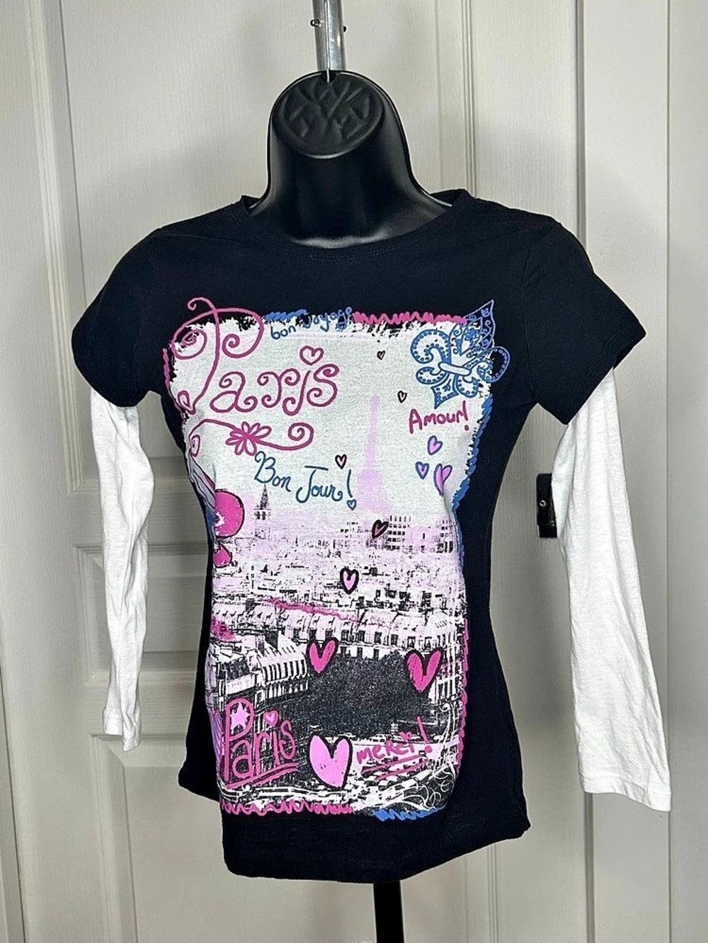 Y2K Paris long sleeve graphic tee